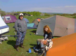 Kath and Mel enjoy the rare phenomenon know as 'sunshine'.