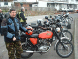 A few bikes lined up at the Royal Oak.