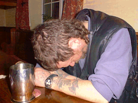Kev overdoses on "Tit shaped cake"...............or was it the mild ?