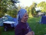 Lil grows a turban.