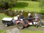 "Captain Slither" and "Firkin" on the 'five wheeled flyer'.