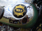 Reflections - -  a B.S.A.  A7ss  petrol tank.